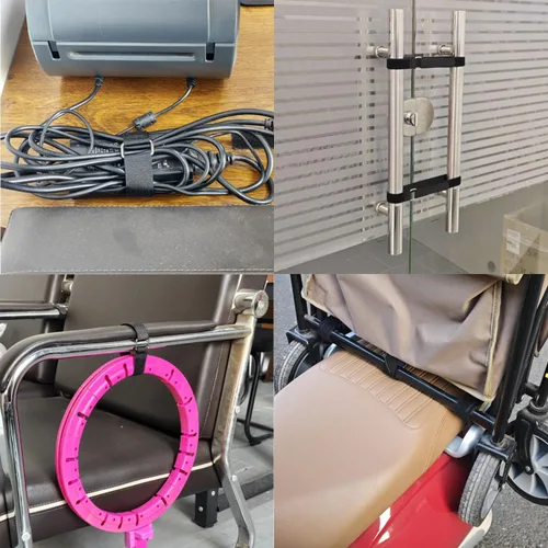 Vista 6 de Correa de cable de sujeción de gancho y bucle de 8, 12, 18, 24 y 30 pulgadas, paquete de 30 correas de sujeción de nailon reutilizables, correa