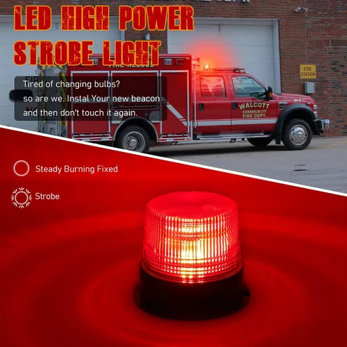 Vista 6 de AnTom Luces Estroboscópicas Inalámbricas Magnéticas, LED Rojo Batería Recargable Luz de Baliza de Advertencia de Seguridad para Techo de Vehículo