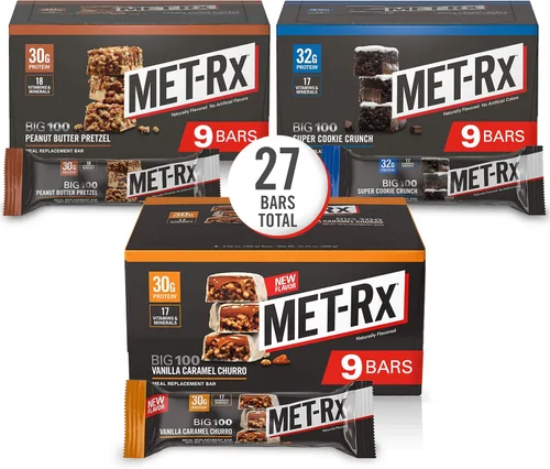 Vista 8 de MET-Rx Big 100 barras de proteínas colosales, Blueberry Cobbler, barras de reemplazo de comidas, 4