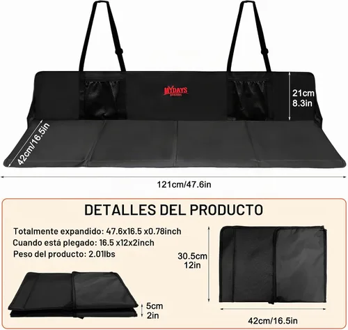 Vista 2 de Placa de extensión del colchón del asiento trasero del automóvil, extensor