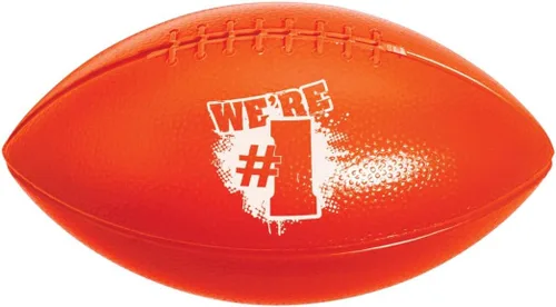 Vista 3 de Anderson's Juego de 10 pelotas deportivas de fútbol con texto en inglés "We Number One" en azul y blanco, espíritu escolar, día del juego, artículos