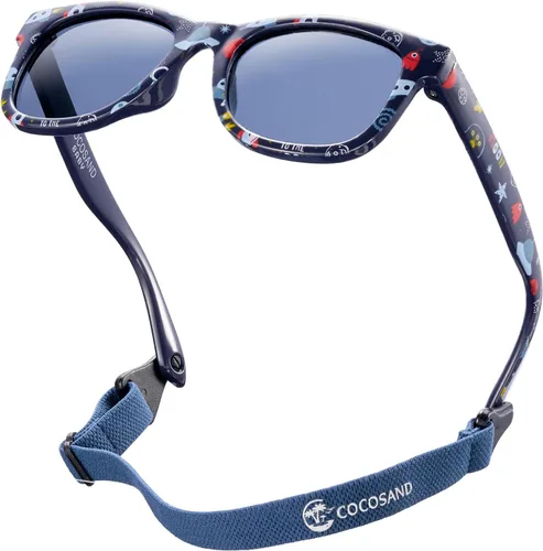 Vista 19 de COCOSAND Flexible Polarized Baby Sunglasses with Strap Beige