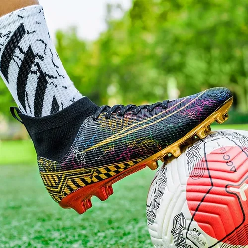Vista 7 de Zapatos de fútbol para hombre, zapatos de fútbol profesionales, transpirables, atléticos, para exteriores, interiores, TF AG