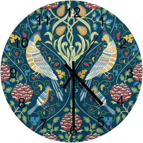 Vista 43 de Reloj de Pared de Flores Silencioso Sin Tictac Operado por Batería, Caricatura de los 70s Linda Flor Abstracta Pastel Margarita Reloj Floral