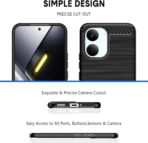 Vista 2 de Funda diseñada para Xiaomi Poco X8 Pro Max, TPU flexible [textura cepillada] [antideslizante] protección militar a prueba de golpes, funda delgada