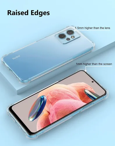 Vista 2 de USTIYA Funda para Redmi Note 12 4G Clear TPU Cuatro Esquinas Cubierta Protectora Transparente Suave