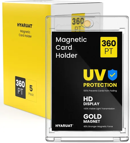 Vista 14 de Portatarjetas magnéticos de 35 puntos para tarjetas intercambiables, paquete de 5 fundas duras blancas transparentes de un solo toque con imán más