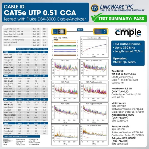 Vista 5 de Cmple - Cable Plenum Cat5e de 1000 pies, CMP, Negro, 350MHz Gigabit Ethernet Red Sólida Internet Bulk UTP