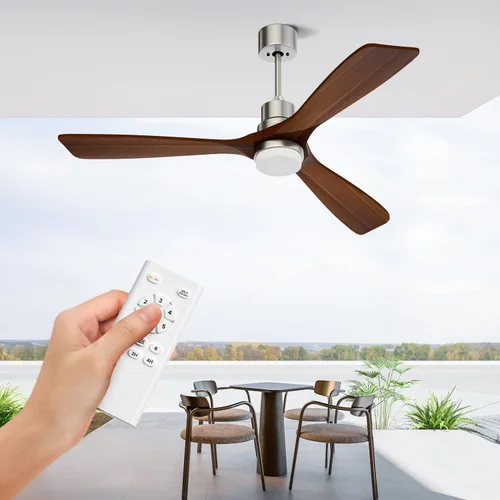 Vista 12 de Obabala Ventilador de techo de 52 pulgadas con control remoto, cuchillas de madera maciza, motor CC de 5000 CFM, silencioso, 35 dB, reversible, 6
