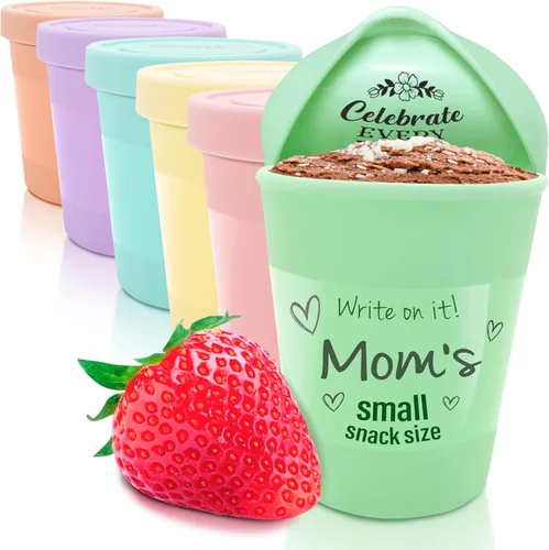 Vista 6 de KOYAIRE - Recipientes de helado de pinta para helado casero (16 onzas cada uno / Pack de 4), recipientes de almacenamiento de congelador