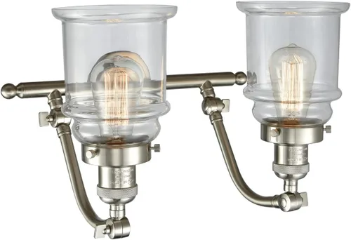 Vista 2 de Innovations 515-2W-SN-G182-LED 2 luces vintage regulable LED accesorio de baño, níquel satinado cepillado