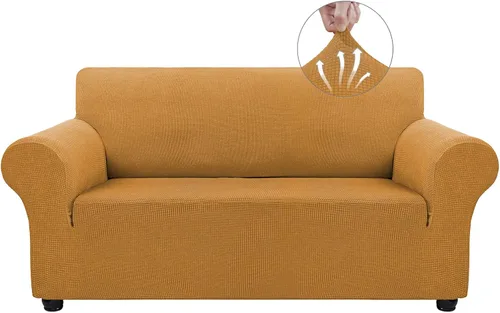 Vista 25 de Asnomy Fundas de sofá para sofá de 2 cojines, fundas elásticas para sofá biplaza, protector de mascotas, fundas de muebles para perros y gatos, tela