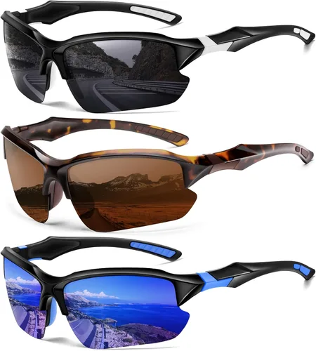 Vista 8 de Sports Polarized Sunglasses for Men Cycling Running Fishing UV Protection Sun Glasses Lightweight Half Frame Goggles