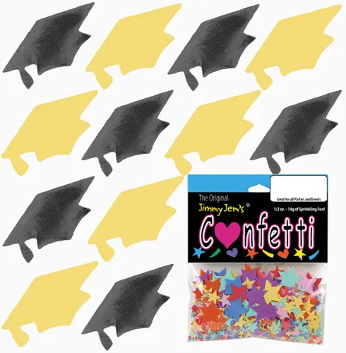 Vista 24 de Confetti Grad Cap Negro, Azul Marino Combo - 2 bolsas de media onza (1 oz)
