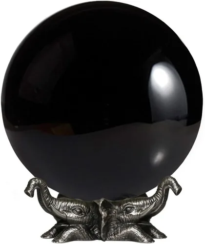 Vista 5 de Amlong Crystal Bola de cristal rosa de 8 pulgadas (7.874 in) con soporte de elefante