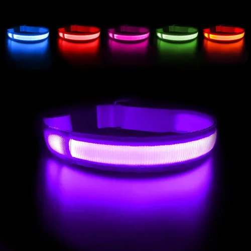 Vista 16 de MASBRILL Collares de perro con luz LED, collar de perro recargable iluminado resistente al agua, para caminar por la noche, collares para perros
