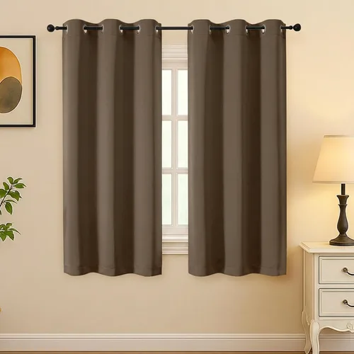 Vista 252 de Simplebrand Juego de 2 paneles de cenefa aguamarina para ventana de cocina de 14 pulgadas de largo, cortinas de oscurecimiento de habitación