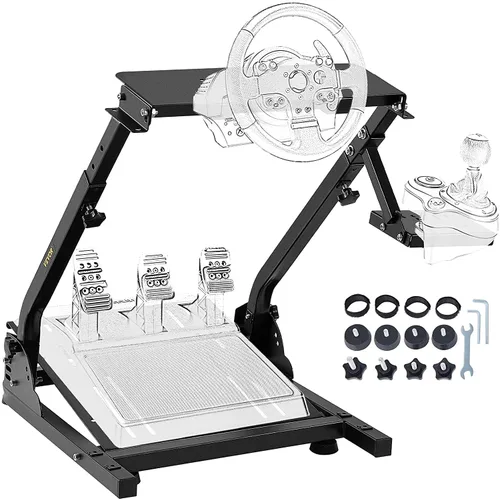 Vista 5 de VEVOR Soporte para volante de carreras G29 G920 apto para Logitech G27G25G29 y G920 para volante de carreras soporte de palanca de cambios