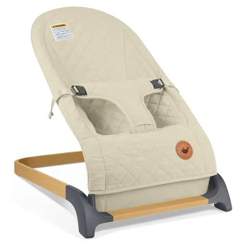 Vista 10 de ANGELBLISS Bouncer para bebés, asiento inflable portátil para bebés, asiento hinchable con tela de algodón, vibraciones naturales (antracita)