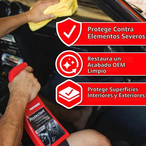 Vista 3 de Mothers cera líquida 5, Plastic Long-Lasting UV Protection for Rubber, Vinyl & Plastic, Shields Dash, Trim, Bumpers & Tires from Fading, Cracking