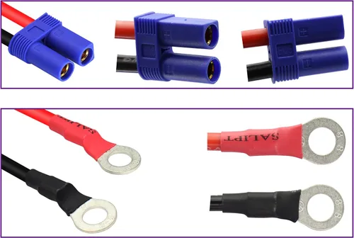 Vista 7 de Cable de Terminal EC5 a Anillo O, Cable Conector de Enchufe de Terminal de Ojal EC5 Hembra a Anillo O 10AWG RC ESC Cargador Lateral de Alimentación