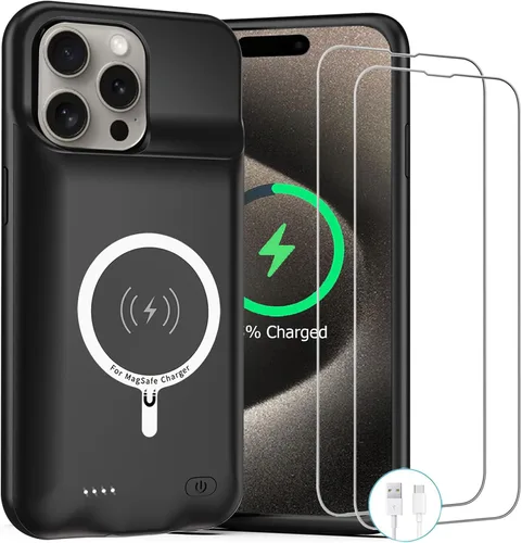 Vista 12 de Funda de batería para iPhone 11, funda de carga portátil recargable de 10000 mAh mejorada con carga inalámbrica compatible con iPhone 11
