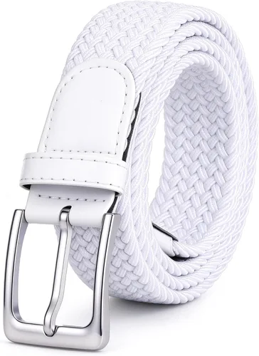 Vista 21 de Cinturón de golf trenzado elástico para hombres y mujeres de 1 3/8" Beige