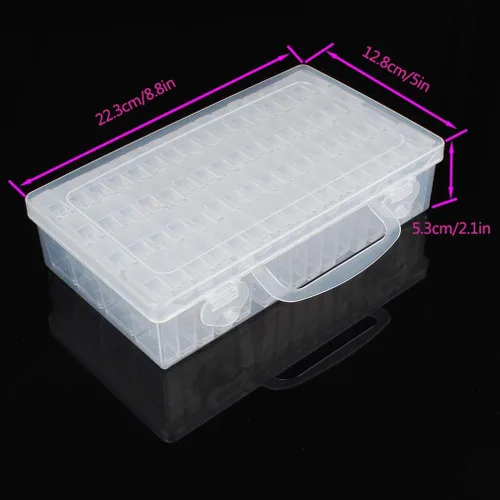 Vista 4 de Eiito Cajas de almacenamiento de accesorios de pintura de diamantes, cuentas de bordado de diamantes 5D, kits de arte contenedor (64 rejillas)