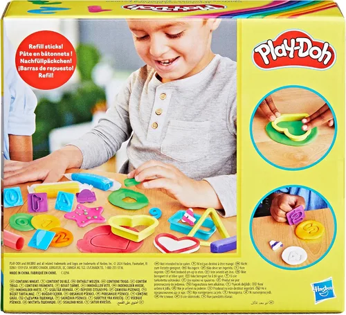 Vista 15 de Play-Doh Juego de números y formas con 17 herramientas y 20 barras de plastilina, suministros para el aula de regreso a la escuela, artes