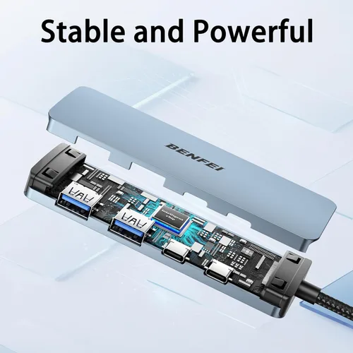 Vista 6 de BENFEI Hub USB C de 10 Gbps, adaptador USB 3.2 de 4 puertos con 2 puertos USB-C y 2 puertos USB-A 3.2 compatibles con MacBook Pro/Air M2 M1, iPad