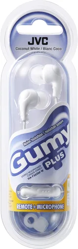 Vista 2 de JVC Gumy Plus - Auriculares con micrófono y control remoto para dispositivos conectados, piezas de silicona para los oídos, color blanco