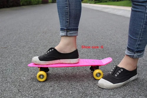 Vista 5 de Monopatín mini, monopatín mini cruiser para principiantes Rosado