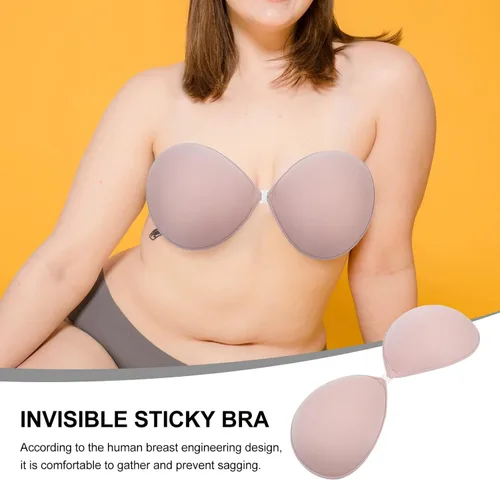 Vista 4 de Ciieeo Sujetador sin tirantes sin espalda Sujetador sin tirantes Sujetador adhesivo de silicona Sujetador adhesivo para mujeres Sujetador adhesivo