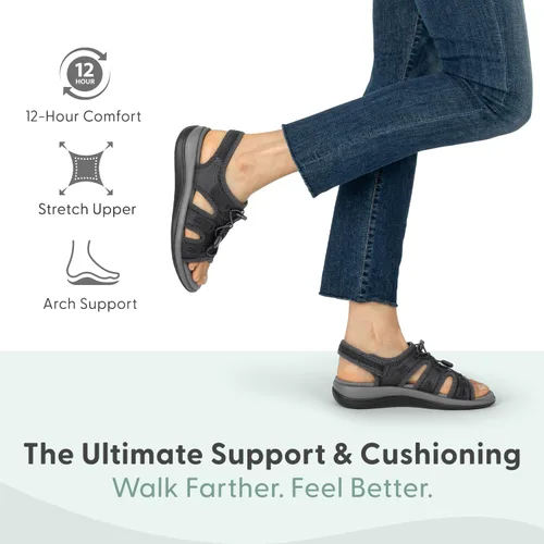 Vista 2 de Sandalias ortopédicas Orthofeet para mujer, estirables, modelo Maui