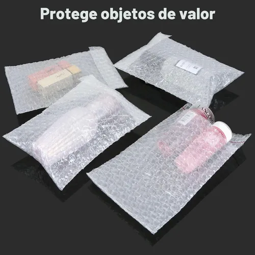 Vista 6 de 100 bolsas de burbujas transparentes autosellantes, 5 x 7 pulgadas, bolsas de plástico de burbujas para embalaje, envío, almacenamiento