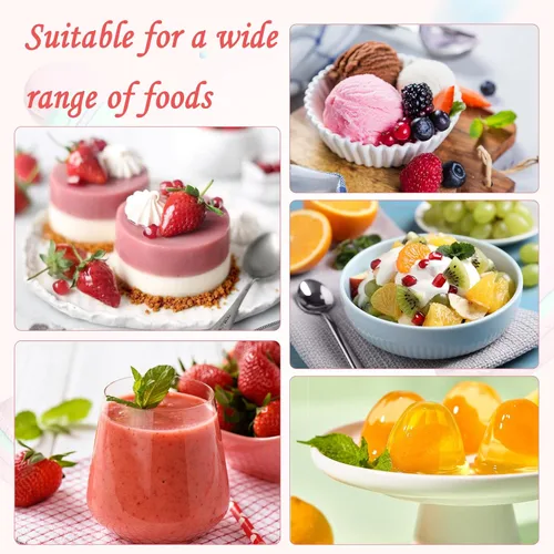 Vista 6 de Paquete de 200 tazones de plástico para helado de 8.5 onzas, cuencos de plástico transparente para postre para helado, aperitivos, frutas, ensalada