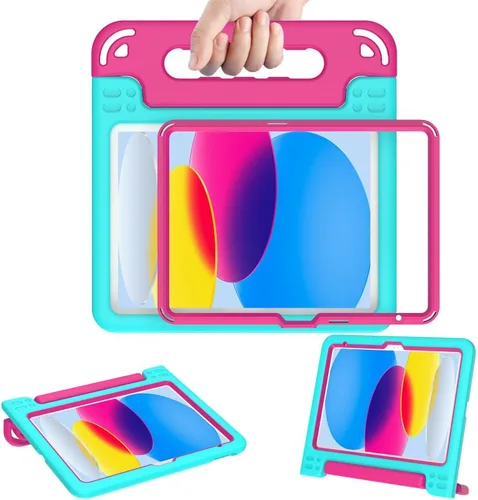 Vista 28 de AVAWO - Funda infantil para iPad de 10.9 pulgadas con protector de pantalla integrado, duradera, a prueba de golpes, ligera, con mango protector