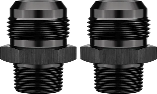 Vista 16 de EVIL ENERGY 3AN macho acampanado a 1/4" NPT tubo adaptador de ajuste de 90 grados aluminio negro 2 piezas