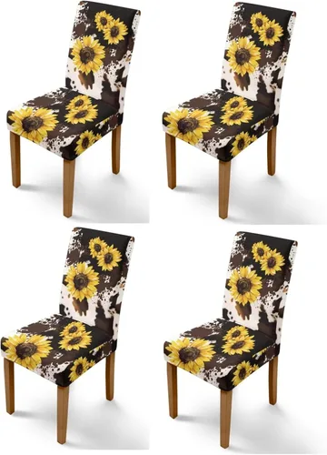 Vista 11 de Rnyleeg Juego de 1 fundas de asiento de comedor con estampado de flores azules para sillas de comedor, fundas protectoras suaves y lavables