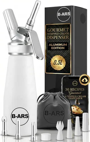 Vista 10 de B-ARS Dispensador de crema batida - Dispensador profesional - Dispensador de crema batida - Sifón para batir crema batida - Dispensador de crema