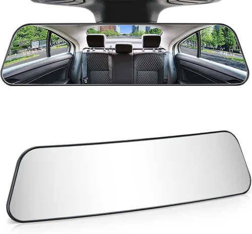 Vista 9 de JOYTUTUS Espejo retrovisor, espejo retrovisor convexo panorámico de 12 pulgadas con clip antirreflejos de gran angular, eficaz para reducir el punto