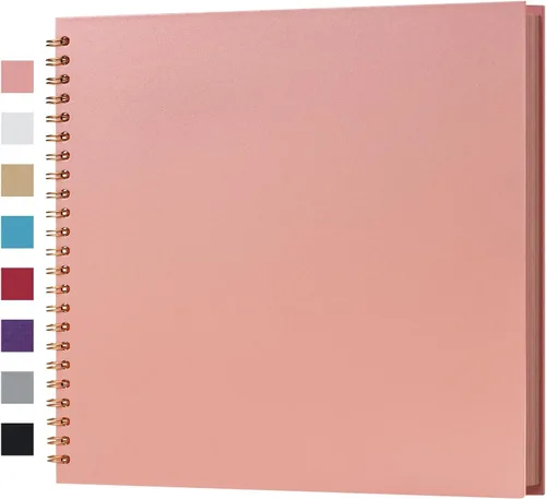 Vista 58 de potricher Álbum de Recortes DIY de 7 x 7 Pulgadas, 40 Páginas, Tapa Dura, Papel Kraft, Álbumes de Fotos para Recortes, Libro de Recuerdos para Bodas