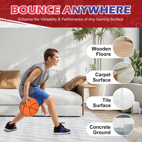 Vista 7 de Baloncesto silencioso tamaño 3/5 (22 pulgadas/27.5 pulgadas), pelota de entrenamiento ultra silenciosa sin ruido, diseño de rebote suave, no enviado