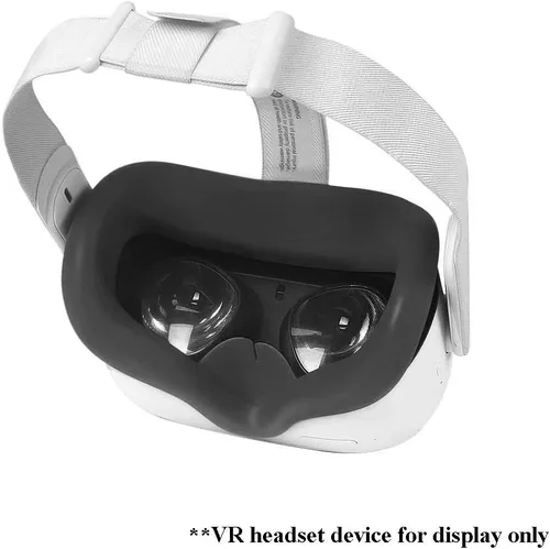 Vista 2 de Silicon Face Cover & Lens Protective Set for Oculus Quest 2 VR Headset (Black)