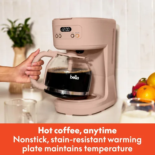 Vista 3 de bella Cafetera programable de 12 tazas, accesorios reutilizables aptos para lavavajillas, pantalla LCD de fácil uso, apagado automático, 900 vatios