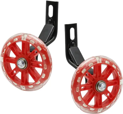 Vista 12 de Par de ruedas auxiliares de bicicleta para niños, accesorios para bicicletas de 12 "14" 16", ruedas de entrenamiento flash