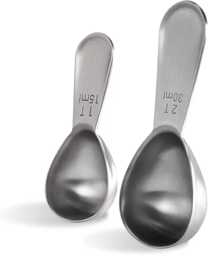 Vista 11 de Cuchara medidora de café de acero inoxidable 18/8: U-Taste 1 cucharada de metal, cuchara medidora de mango corto para café molido, granos, espresso
