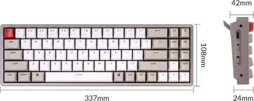 Vista 7 de Keychron Teclado mecánico inalámbrico Bluetooth 51 con marco de aluminio K14 con interruptor rojo tecladobatería recargable teclado compacto de 72