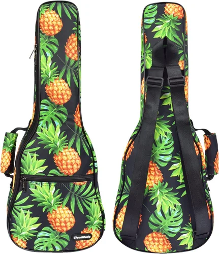 Vista 16 de CloudMusic Estuche para Ukulele Bolsa de Concierto Mochila Acolchada Para Concierto de 23 Pulgadas (Concierto, Fantasía Floral) Padded, Backpack