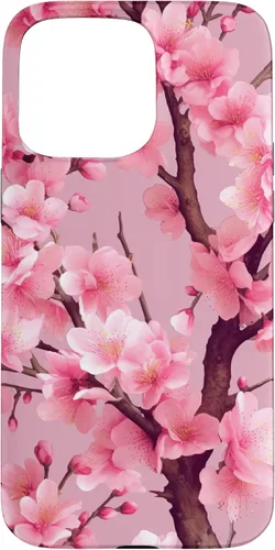Vista 31 de Sakura Tree Japanese Funda para iPhone 17 con diseño de flores de cerezo rosa
